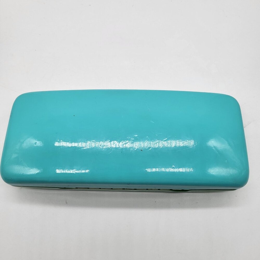 Kate Spade New York Eye Glass Case Sunglasses Turquoise and Green Hard Shell - Picture 3 of 9
